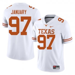 #97 Alex January Longhorns White Jersey | Alumni Stitched Men Player Football Gear 39425013