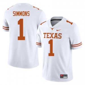 Horns Colin Simmons #1 White Jersey | Premium Stitched NCAA Football Men Apparel 65215880