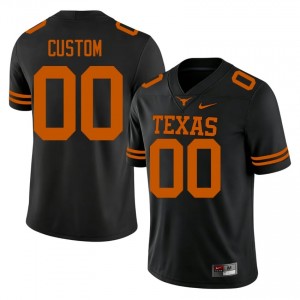 #00 Custom UT Longhorns Black Jersey | Authentic Stitch Men Player Football Gear 69799165