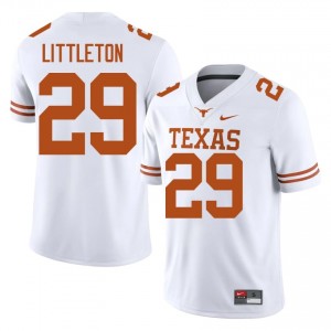 Top-Tier Graceson Littleton #29 Horns White Jersey | Men University Football Stitched Fan Gear 62850523