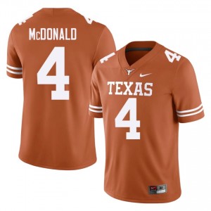 UT Longhorns Jelani McDonald #4 Orange Jersey | Genuine Embroidery NCAA Football Men Apparel 22687349
