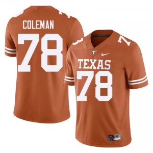 Orange Jordan Coleman #78 Texas Jersey | Men High School Football Limited Embroidery 12430895