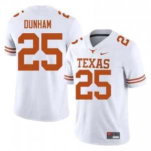 #25 Luke Dunham UT Horns White Jersey | Alumni Stitched Men Player Football Gear 67453367