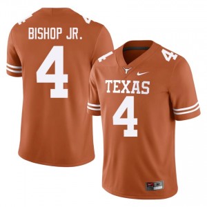 Longhorns Jermaine Bishop Jr. #4 Orange Jersey | Genuine Embroidery NCAA Football Men Apparel 47589750