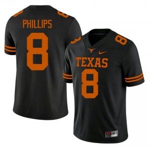 Black Kade Phillips #8 UT Horns Jersey | Men High School Football Limited Swen 23427137