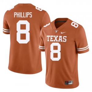 Texas Kade Phillips #8 Orange Jersey | Premium Embroidery NCAA Football Men Apparel 14492228
