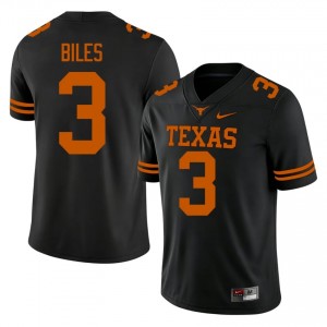 Durable Rasheem Biles #3 Texas Longhorns Black Jersey | Men University Football Swen Fan Gear 33391186