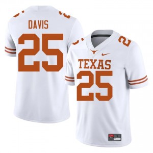 Texas Horns Toray Davis #25 White Jersey | Premium Stitched NCAA Football Men Apparel 35362071