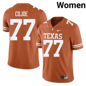 #77 Andre Cojoe Texas Horns Orange Jersey | Elite Embroidery Women Player Football Gear 35152498