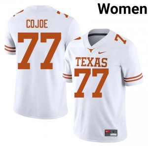 White Andre Cojoe #77 Texas Longhorns Jersey | Women High School Football Licensed Stitched 68235149