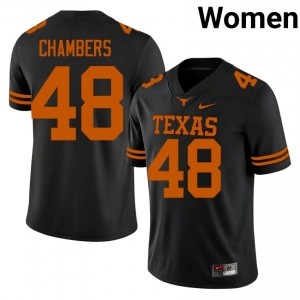 Bryce Chambers #48 Horns Jersey | Gameday Black College Football Women Stitch 47331841
