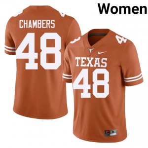 Orange Bryce Chambers #48 Texas Horns Jersey | Women High School Football Licensed Embroidery 66236718