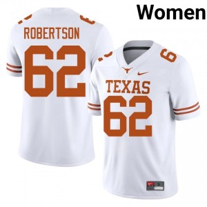 Connor Robertson #62 UT Longhorns Jersey | Pro-Grade White College Football Women Stitched 71185906