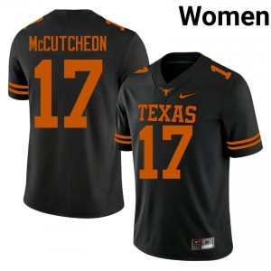 Texas Horns Daylan McCutcheon #17 Black Jersey | Essential Swen NCAA Football Women Apparel 94321581