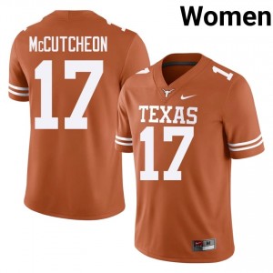 Durable Daylan McCutcheon #17 Texas Longhorns Orange Jersey | Women University Football Embroidery Fan Gear 24964171