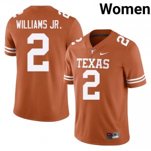 Texas Horns Derek Williams Jr. #2 Orange Jersey | Premium Embroidery NCAA Football Women Apparel 16787994