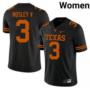 #3 Emmett Mosley V Texas Horns Black Jersey | Alumni Stitch Women Player Football Gear 21358380