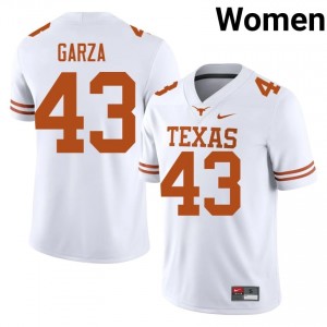 #43 Eric Garza Texas Horns White Jersey | Alumni Stitched Women Player Football Gear 75801223