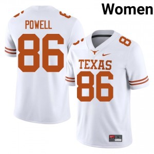 #86 Hudson Powell Texas Horns White Jersey | Alumni Stitched Women Player Football Gear 26984552