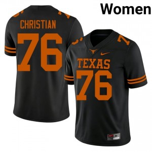 Jackson Christian #76 UT Longhorns Jersey | Iconic Black College Football Women Stitch 37649454