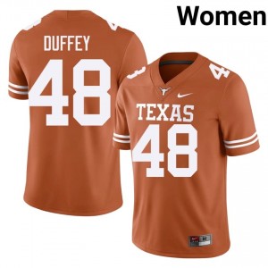#48 Jackson Duffey Texas Longhorns Orange Jersey | Classic Embroidery Women Player Football Gear 31232172