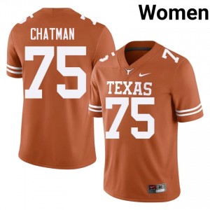 Top-Tier Jaydon Chatman #75 UT Longhorns Orange Jersey | Women University Football Embroidery Fan Gear 86283257