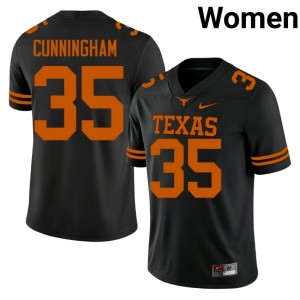 Texas Athletics Jonathan Cunningham #37 Black Jersey | Pro Cut Stitch NCAA Football Women Apparel 38991490