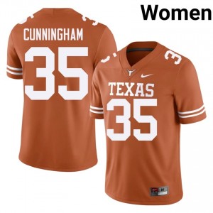 Elite Thread Jonathan Cunningham #37 Texas Longhorns Orange Jersey | Women University Football Embroidery Fan Gear 60688958