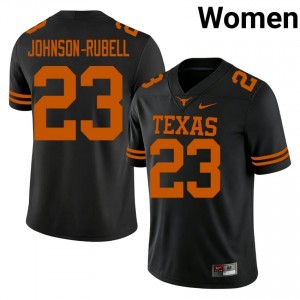 Black Jordon Johnson-Rubell #23 Longhorns Jersey | Women High School Football Licensed Stitch 13382763