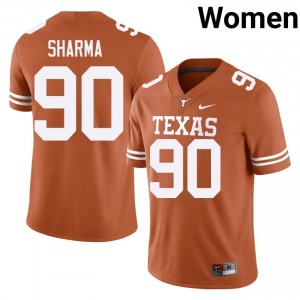 #90 Josiah Sharma Horns Orange Jersey | Classic Embroidery Women Player Football Gear 41185971