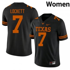 Top-Tier Kaliq Lockett #7 Longhorns Black Jersey | Women University Football Swen Fan Gear 80444939