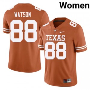 Durable Maraad Watson #88 Texas Orange Jersey | Women University Football Embroidery Fan Gear 41196785