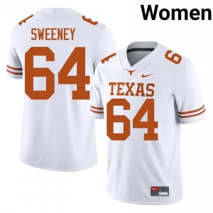 Elite Thread Robert Sweeney #64 Horns White Jersey | Women University Football Stitched Fan Gear 52986775