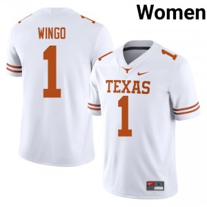 White Ryan Wingo #1 Texas Athletics Jersey | Women High School Football Fresh Stitched 43050961