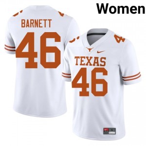 Spencer Barnett #46 Texas Athletics Jersey | Iconic White College Football Women Stitched 82563866