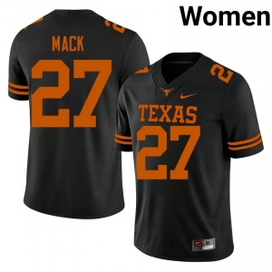Officially Licensed Wardell Mack #27 UT Horns Black Jersey | Women University Football Stitch Fan Gear 25497991