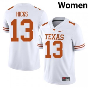 Zelus Hicks #13 Texas Longhorns Jersey | Exclusive White College Football Women Stitched 91394201