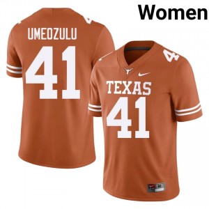 #41 Ziky Umeozulu UT Horns Orange Jersey | Authentic Embroidery Women Player Football Gear 40142685