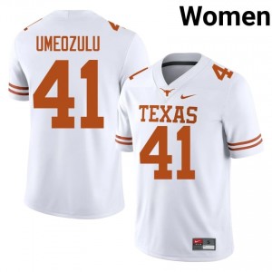 White Ziky Umeozulu #41 Texas Longhorns Jersey | Women High School Football Limited Stitched 19646876