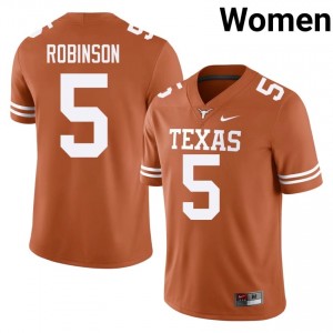 Bijan Robinson #5 Texas Horns Jersey | Iconic Orange College Football Women Embroidery 57913197