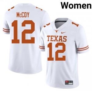 Officially Licensed Colt McCoy #12 Texas Longhorns White Jersey | Women University Football Stitched Fan Gear 99710803