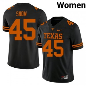 #45 Darius Snow UT Longhorns Black Jersey | Elite Swen Women Player Football Gear 75248227