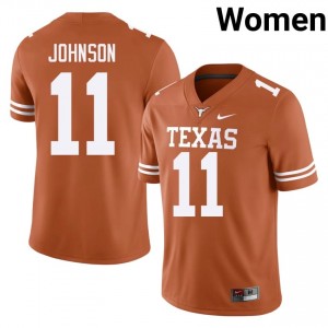 Derrick Johnson #11 Horns Jersey | Gameday Orange College Football Women Embroidery 75599323