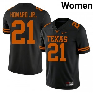 Horns Hayward Howard Jr. #21 Black Jersey | Genuine Stitch NCAA Football Women Apparel 39079880