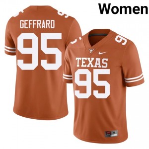 Orange Ian Geffrard #95 Horns Jersey | Women High School Football Limited Embroidery 11704637