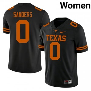 UT Longhorns Ja'Tavion Sanders #0 Black Jersey | Genuine Stitch NCAA Football Women Apparel 89033505