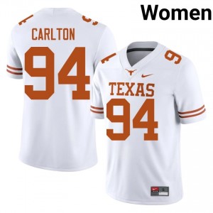 Jamarion Carlton #94 Longhorns Jersey | Pro-Grade White College Football Women Stitched 35845689