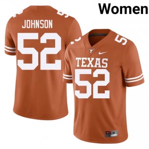 James Johnson #52 Longhorns Jersey | Gameday Orange College Football Women Embroidery 71094238