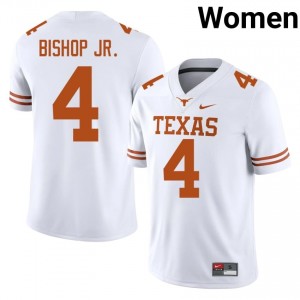 Jermaine Bishop Jr. #4 Texas Longhorns Jersey | Gameday White College Football Women Stitched 74291632