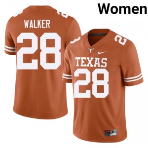 Longhorns Jett Walker #28 Orange Jersey | Premium Embroidery NCAA Football Women Apparel 99216176